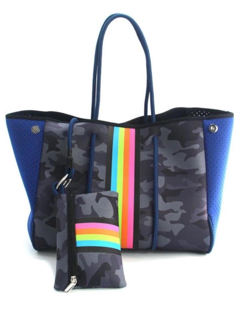Nevenka Neoprene Tote Bag with Small Zipper Bag for Women Beach Traveling